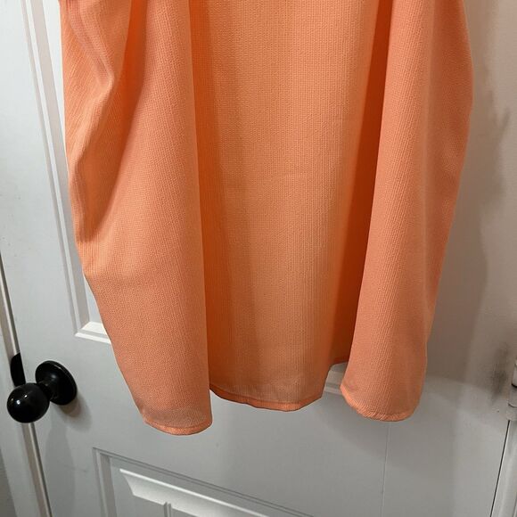 E&M Peach Pink Orange Sleeveless Keyhole Tank Top Blouse Womens Size L - Picture 11 of 12